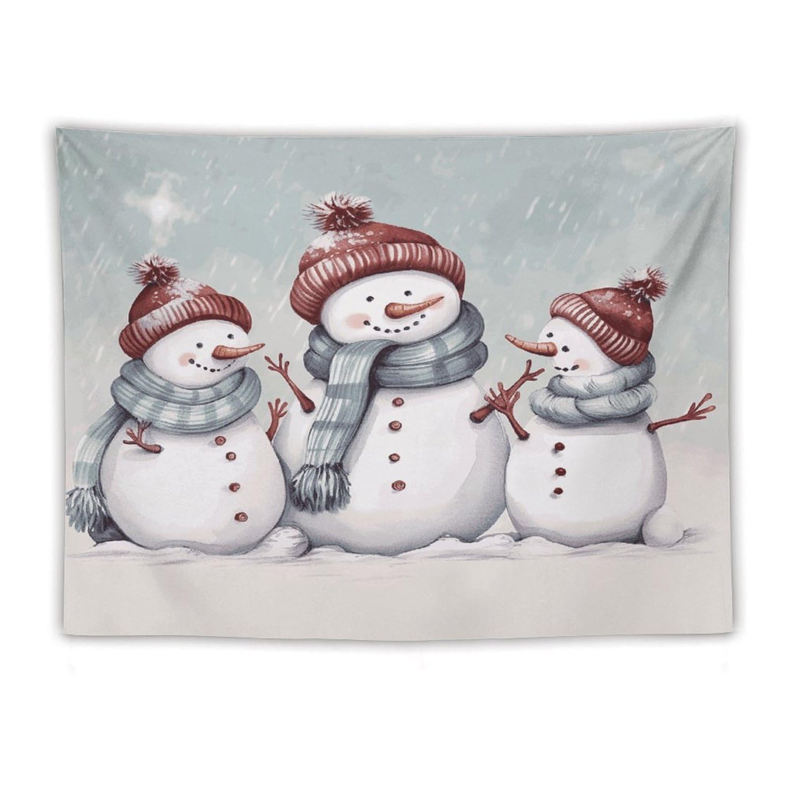LDGSUPH Winter Snowman Tapestry Wall Hanging Decor Anti-fading Aesthetic Wall Tapestries Fashion Wall Blanket Decor Modern Wall Art Tapestry for Bedroom Home Decor 60"x80"