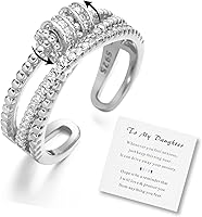 Vista 1 de Para Mi Hija - Anillo Fidget Anillo de Meditación para Ansiedad para Mujeres Anillo con Cuentas Spinner Anillo Giratorio Ajustable Joyería Fidget