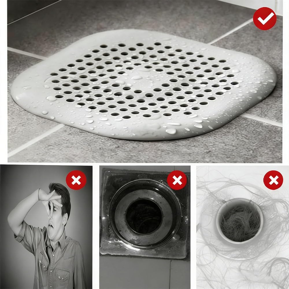 2 Pcs Protection de Drain de Silicone, Filtre Evier de Cuisine avec Ventouse, Filtre de Couverture de Drain de Baignoire, Filtre D'éVier de Cuisine Et Salle de Bain.