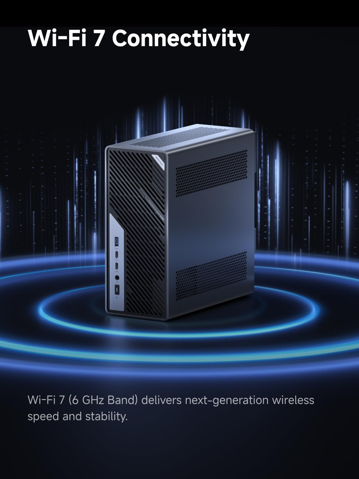MINISFORUM MS-02 Ultra Mini PC, Intel Core Ultra 9 285HX (24C/24T, hasta 5,5 GHz), PCIe 5.0 x16, 4 DDR5 (ECC), 4 M.2, USB 4.0 v2, Doble 25 GbE + 10 GbE + 2,5 GbE (vPro), Wi-Fi 7, sin RAM ni SSD