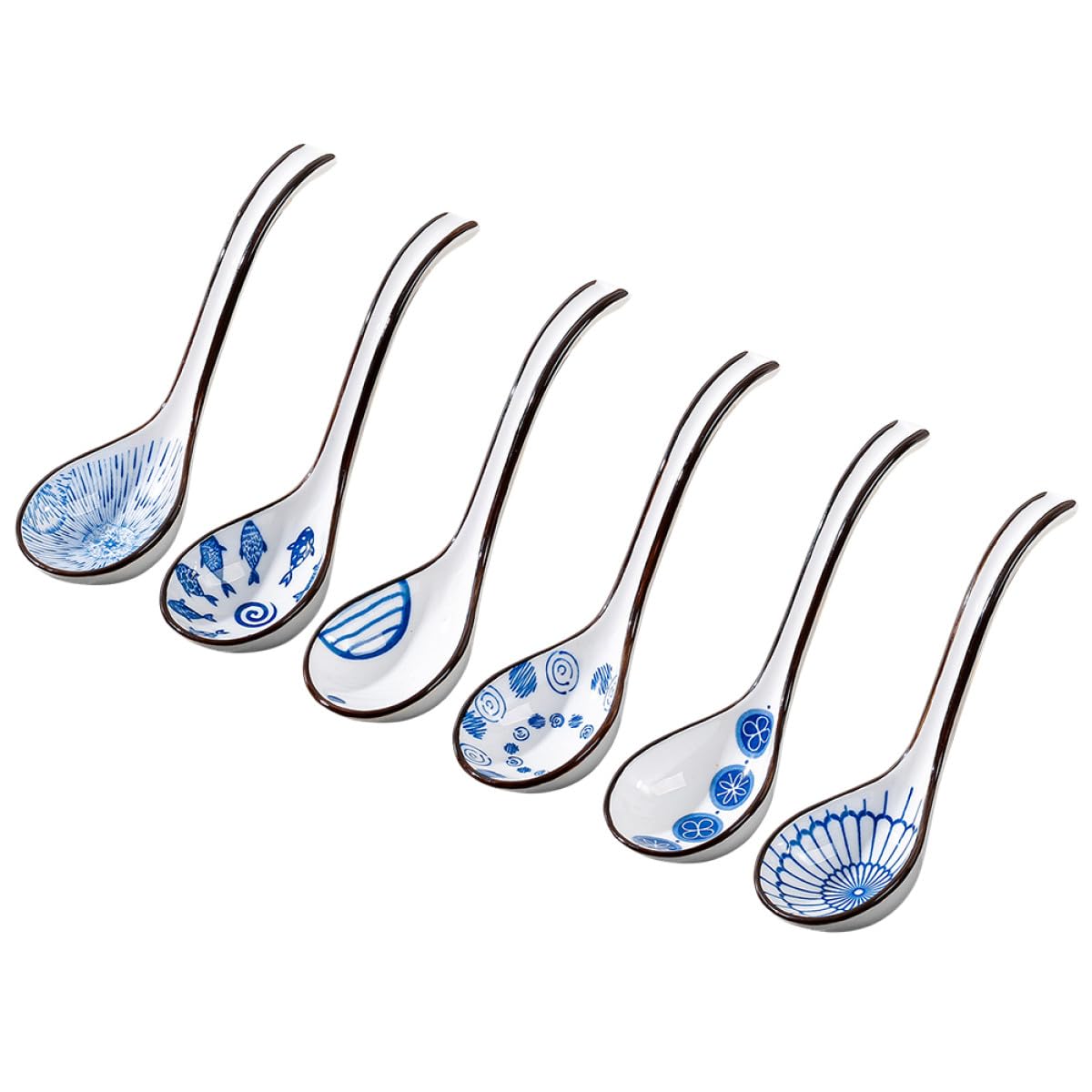 Cuillères à soupe en céramique bleu blanc DOITOOL une vaisselle raffinée et durable