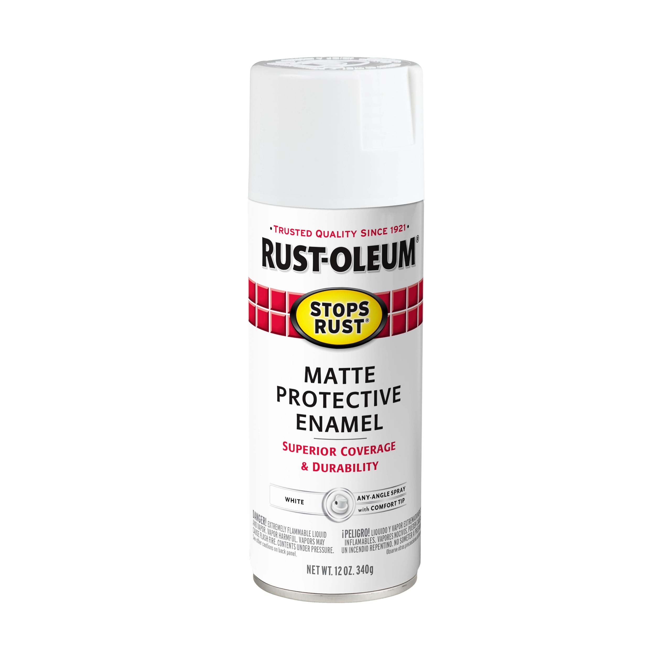 Rust-Oleum 401642 Stops Rust Spray Paint, 12 oz, Matte White