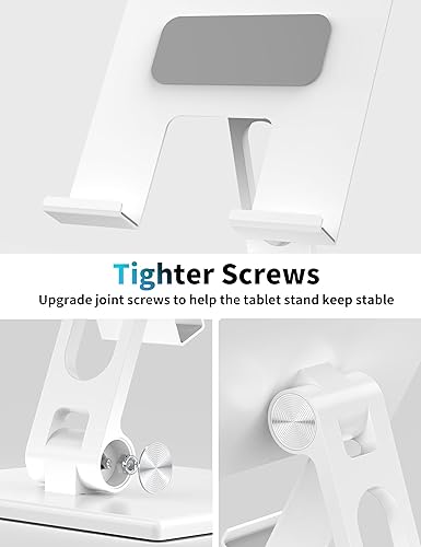 Miniatura 4 de ALASHI Soporte para tablet para escritorio, soporte estable para tableta con base de metal pesado y gruesa para tableta grande, múltiples ángulos