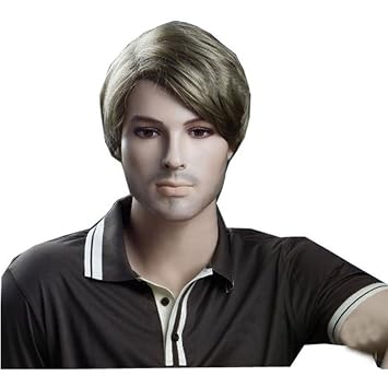 KOLIGHT Fashion Short Straight Blonde Men Wigs Hair Cosplay