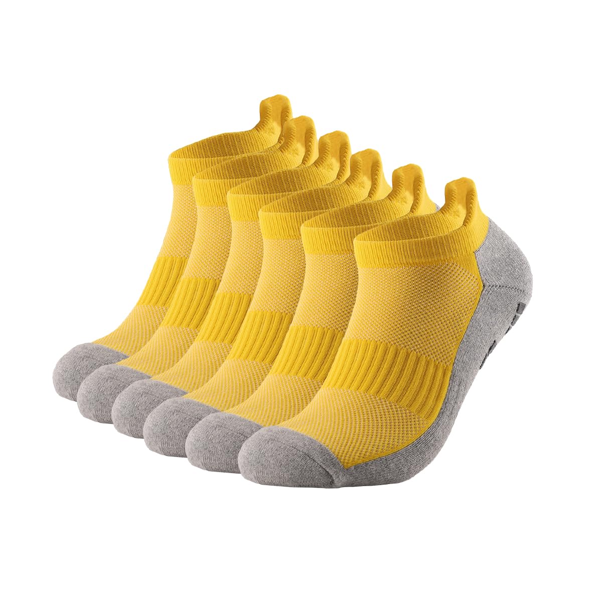 Calcetines de compresión de tobillo para hombres y mujeres, 2/4/6 pares, calcetines de compresión de corte bajo con soporte de tobillo, amarillo, 6 pares, 6 Pares Amarillo, 9-12