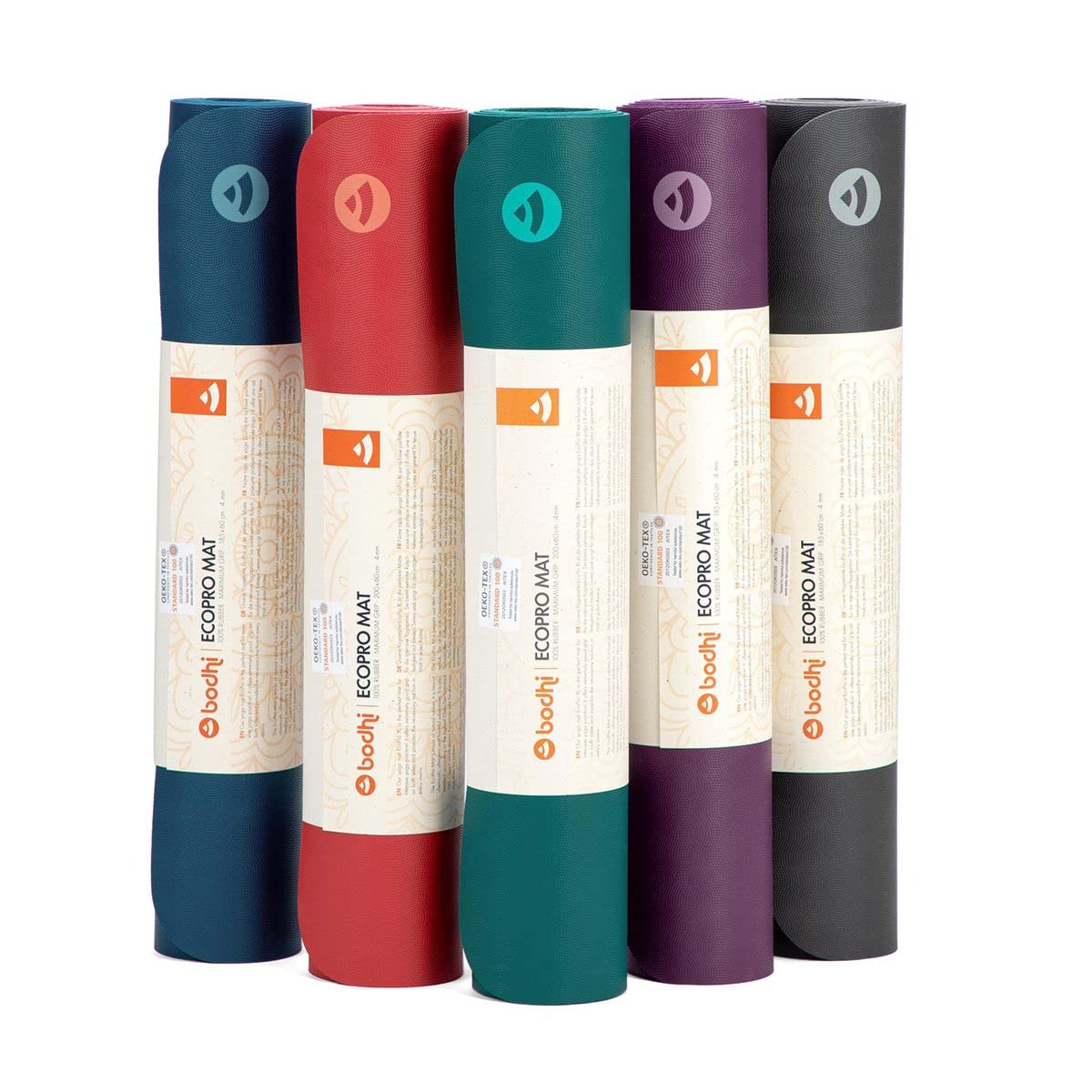 Bodhi Esterilla de yoga Eco Pro, caucho natural extremadamente antideslizante, natural y respetuosa con el medio ambiente, esterilla profesional para yoga y pilates, ideal para yoga dinámico, 185 x 60