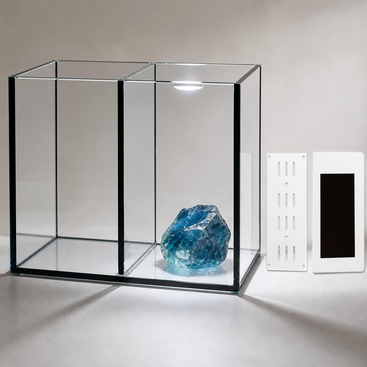Aquarium en Verre pour Poisson, Cadre en Plastique, Aquarium Domestique, pour Bureau d'étu, Style to 3