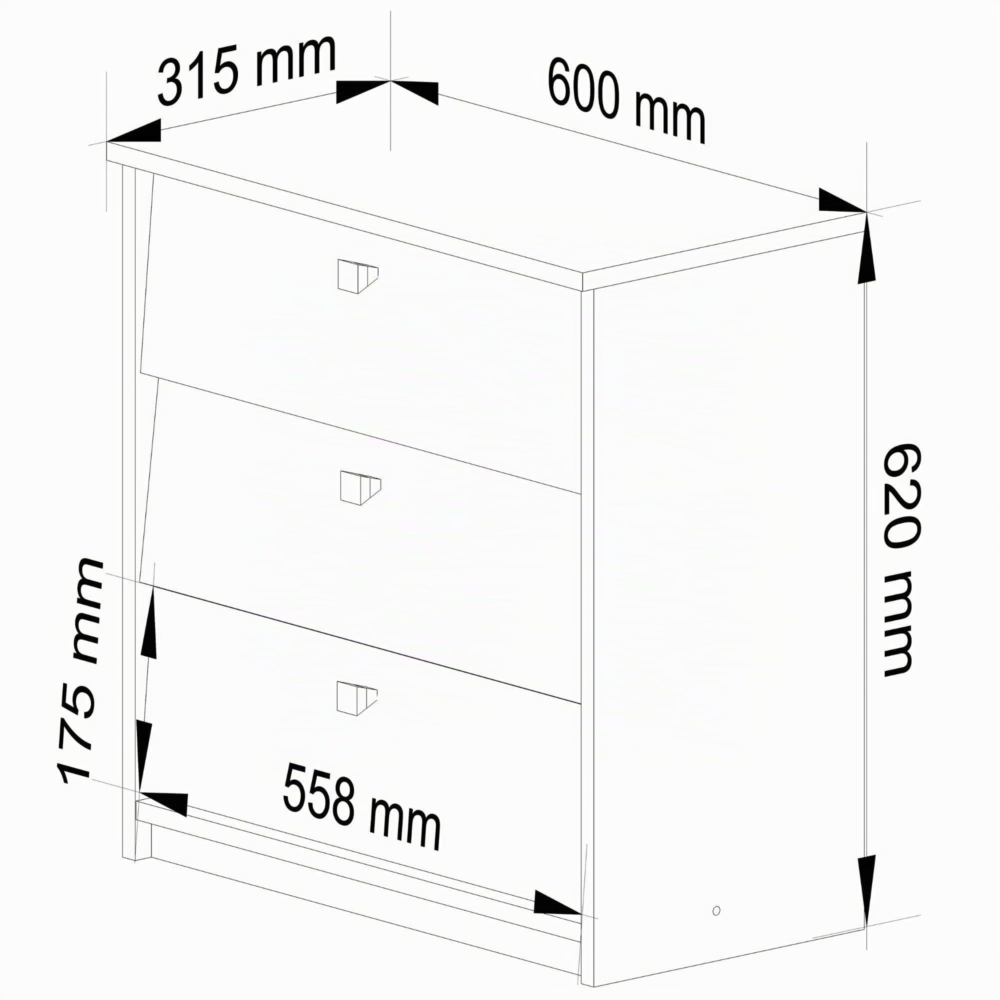 AKORD Contenitore per scarpe con 3 ripiani e ante a ribalta | Ribaltabile | 60 x 62 x 31 cm | 21 kg | Wenge