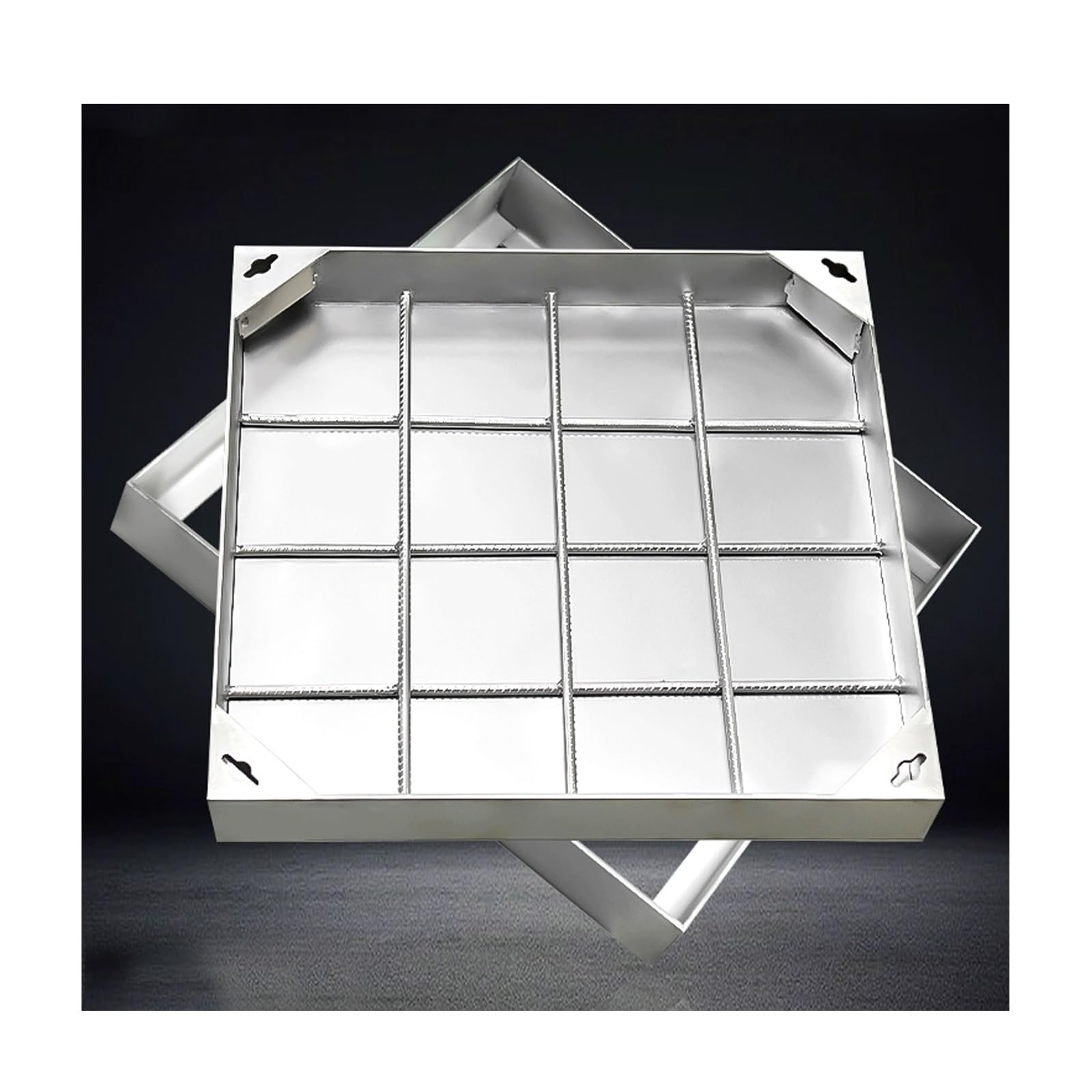 Plaque d'égout invisible encastrée en acier inoxydable carrée 80x80cm