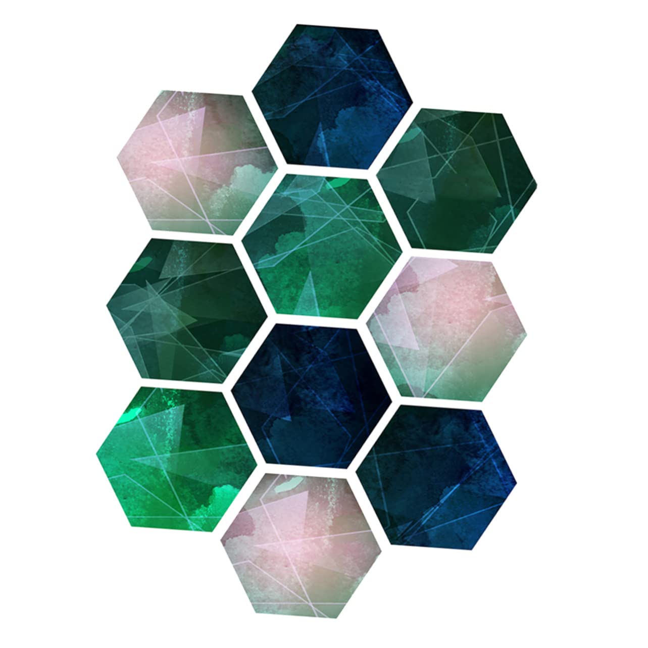 Floor Sticker 10pcs Floor Decor Tile Decals Snazzydecal Wood Grain Floor Sticker Hexagon Wall Tile Bathroom Sticker Wall Sticker 3D Floor Sticker Non- Tailgate Tile 3D