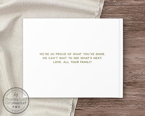 Miniatura 2 de Graduation Party Book High School Gift for Graduates, Graduating Class Photo Book for Friends Well Wishes - White Gold (9x6)