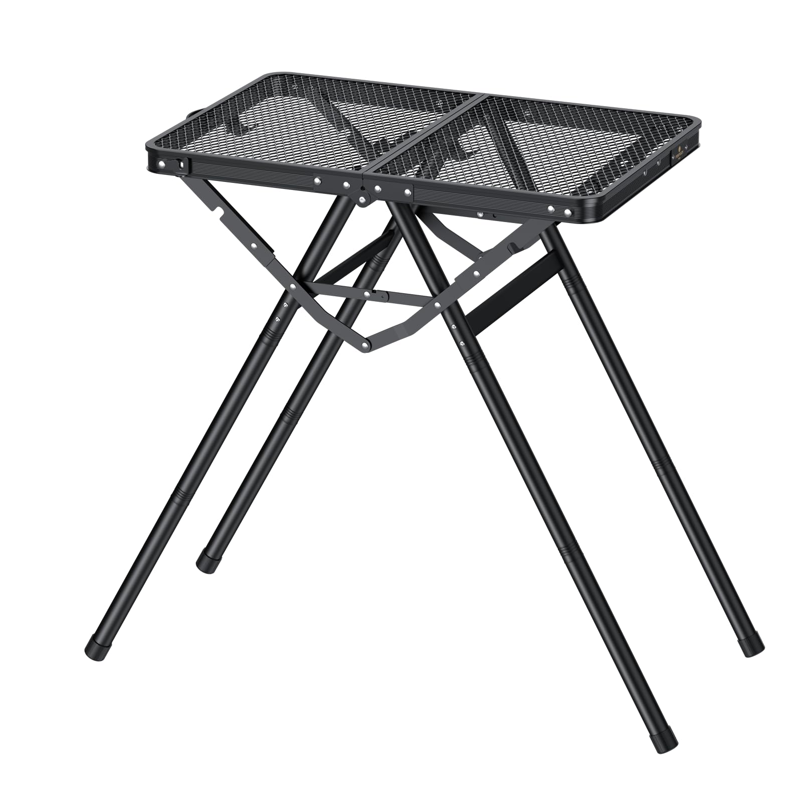 FUNYKICH Tavolo da Campeggio Pieghevole 60x40 cm,Tavolo da Barbecue Portatile a Forma di X con Maniglia di Trasporto e Altezze Regolabili,Capacità di Carico 80 KG,per Giardino/Picnic/Balcone