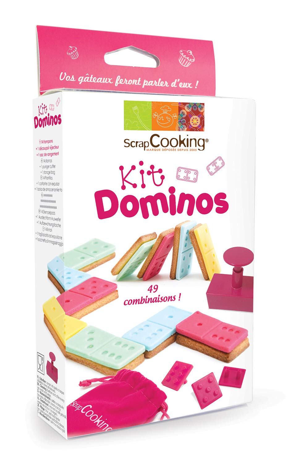 SCRAP COOKING Scrapcooking 2038 Kit Dominos pour Biscuit/Pas ABS Multicolore 21 x 13 x 3,5 cm