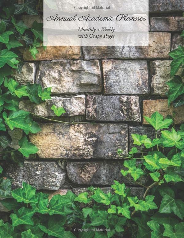 Annual Academic Planner: Monthly + Weekly with Graph Pages: Undated with Schedule, Horizontal Unlined Week Layout, Large 2-Page Calendar Each Month