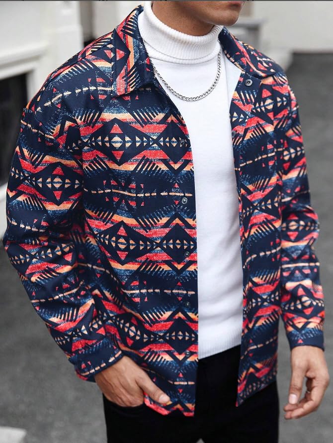Image of ZAFUL Unisex Plaid Flannel Shirt Jacket Button Down Long Sleeve Pocket Coat Outwear | Mens Fall Clothes Lightweight Long Sleeve Button Down Flap Pocket Jacket Tops for Fall&Winter 2026