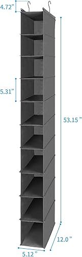 Miniatura 3 de MAX Houser Organizador colgante de 10 estantes para zapatos almacenamiento colgante de zapatos para armario paquete de 2 negro