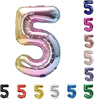 Vista 146 de YPSelected Globo de aluminio grande de 32 pulgadas con número de helio, cumpleaños, boda, fiesta, 0-9 (azul bebé, 2)