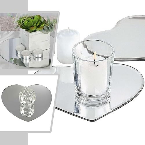 Miniatura 41 de Efavormart - Juego de 5 ideas de decoración de boda con acabado de espejo plateado, caja transparente para centros de mesa con tapa y base Plata
