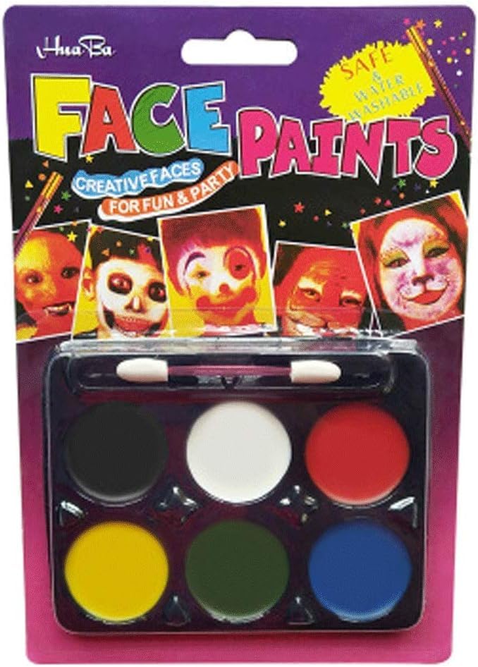 Image of Face Painting Kit 6 Colors,Dress up face color Ideal for Halloween, Festivals, Birthday Parties, Cosplay - 1pc