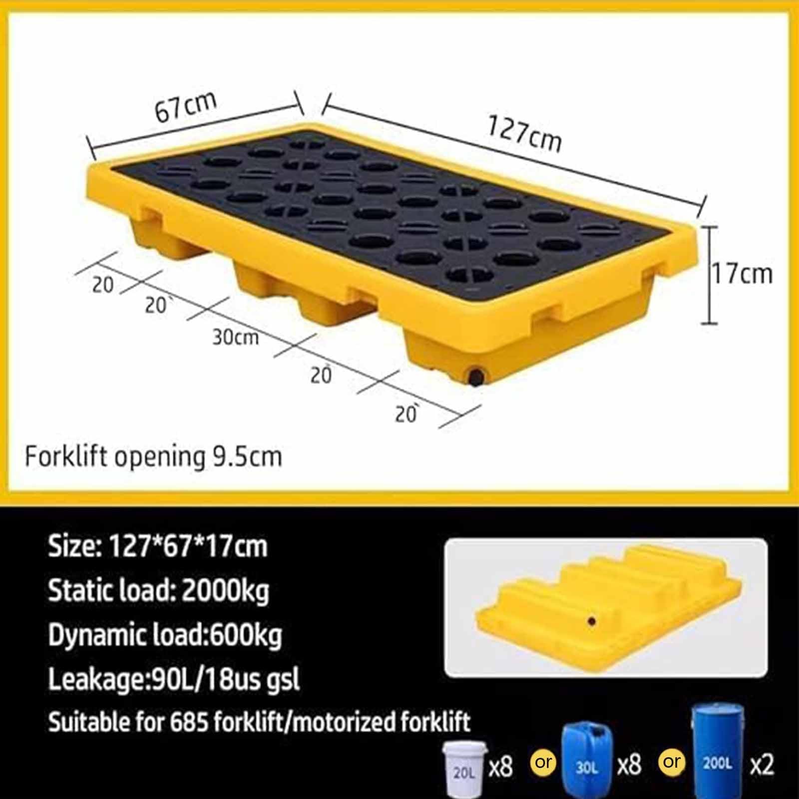 Plataforma de contención de derrames con rejilla para cumplir con la seguridad industrial