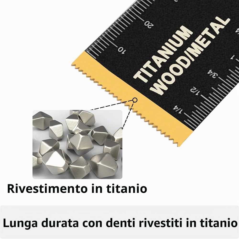LEILUO - 5 lame oscillanti per utensili oscillanti in titanio, per materiali duri, chiodi in metallo, lame per sega oscillante, adatte per Dewalt, Rockwell, Milwaukee, Makita, Ryobi