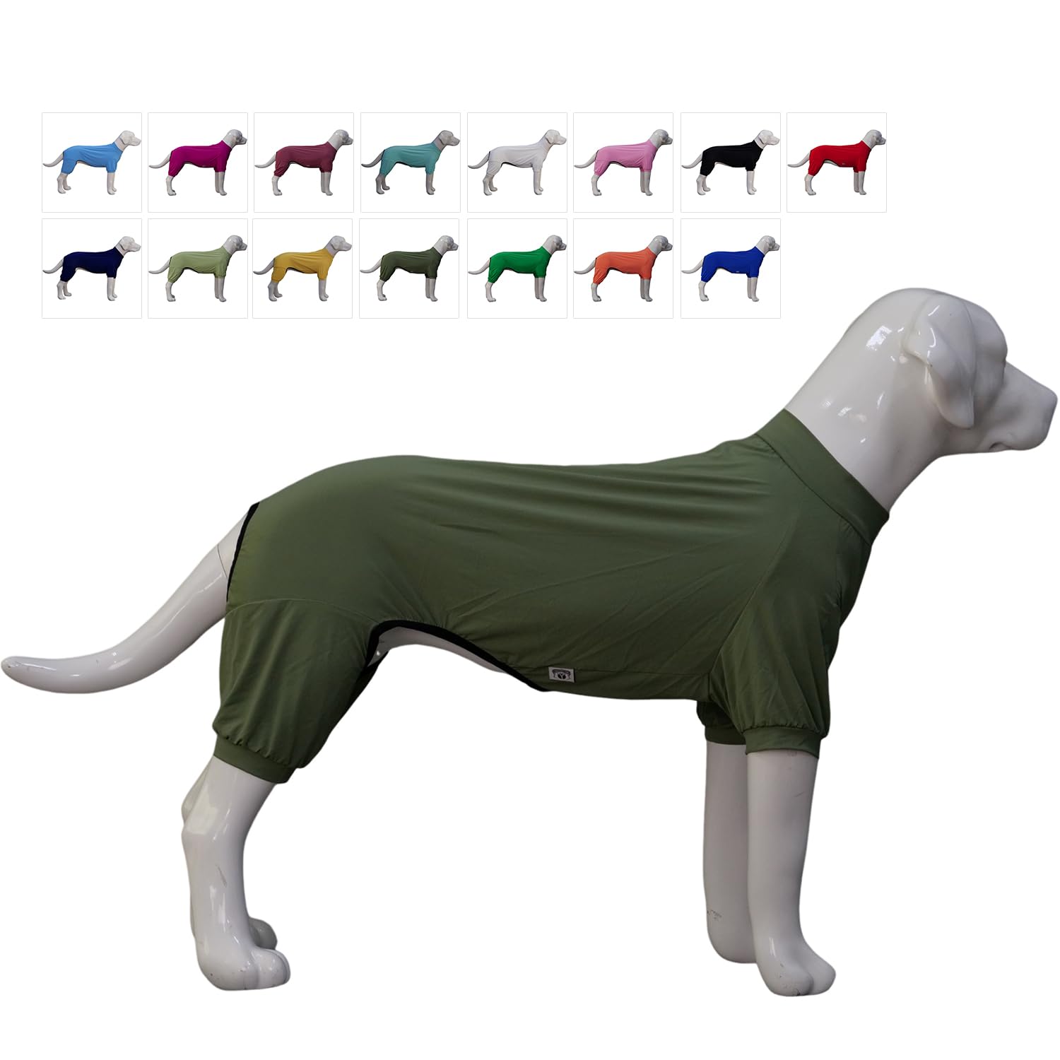 LoveLongLong Dog Jumpsuit with UV Protection and Quick-Dry Fabric for Spring Summer Pet Pajamas Army Green 2XL