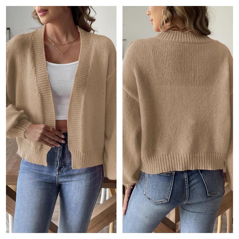 Prenda de abrigo para otoño con cuello en v y llamativas mangas abullonadas 4