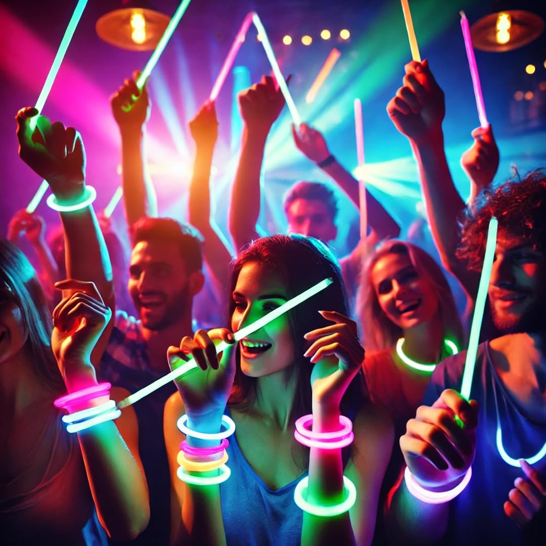 Wanna Party WP Kids Glow Sticks Bulk Party Supplies 50 Pack 8 Inch Glow In The Dark Sticks,Light Up Party Favors. Neon Glow Bracelets&Glow Necklaces With Connectors. Glow Party Decorations,Multicolor - Image 8 thumbnail