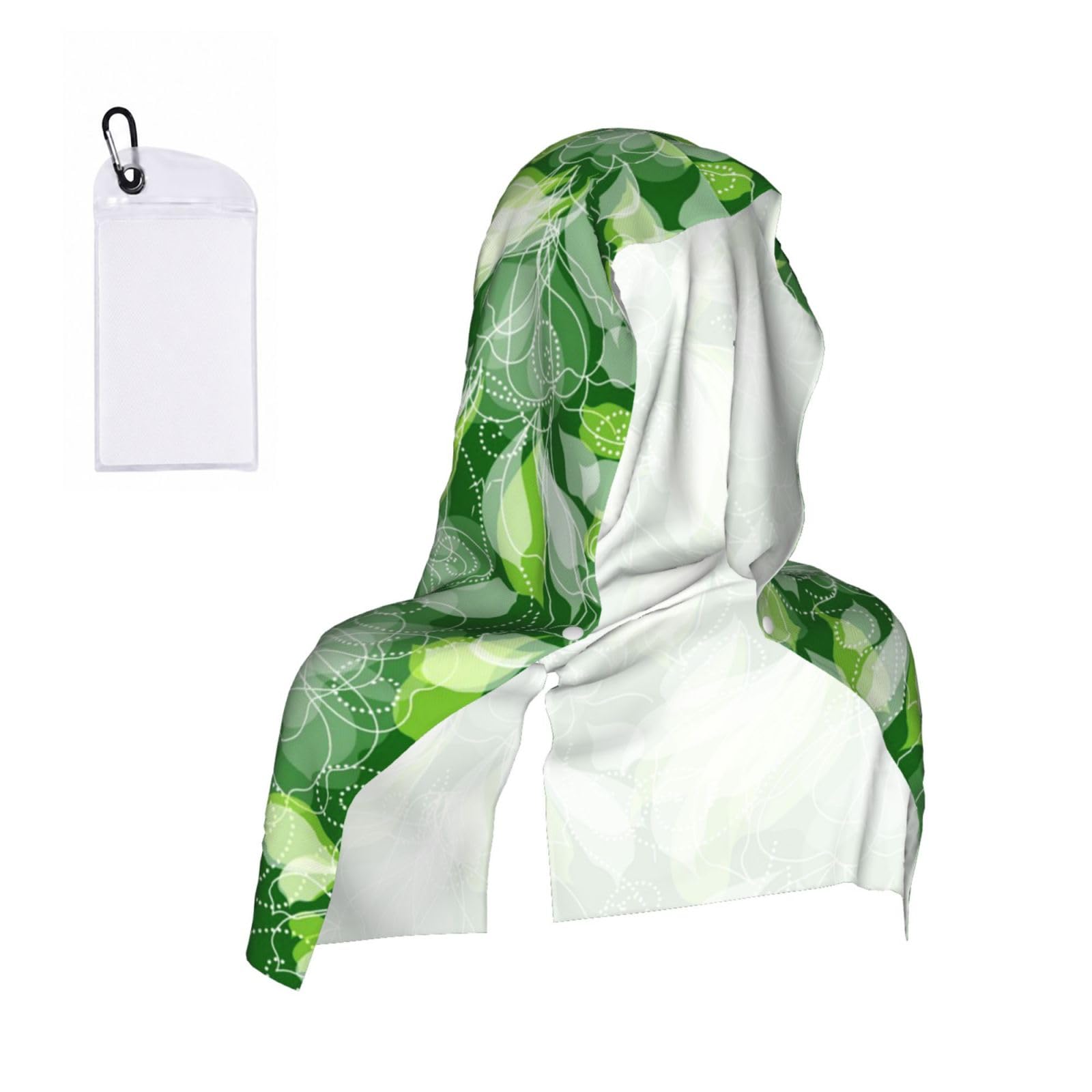EZDLOWVBA Vegetable Texture Print 2 Pack Cooling Hoodie Towels,Sports Headscarf, Neck Wrap Scarf,Breathable Cooling Towel For Neck And Face, Travel, Swimming, Training
