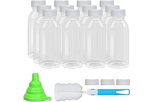 Reusable Juice Bottles with Lids: Dishwasher Safe, BPA-Free, Perfect for Smoothies, Milk, and Water (12oz)
