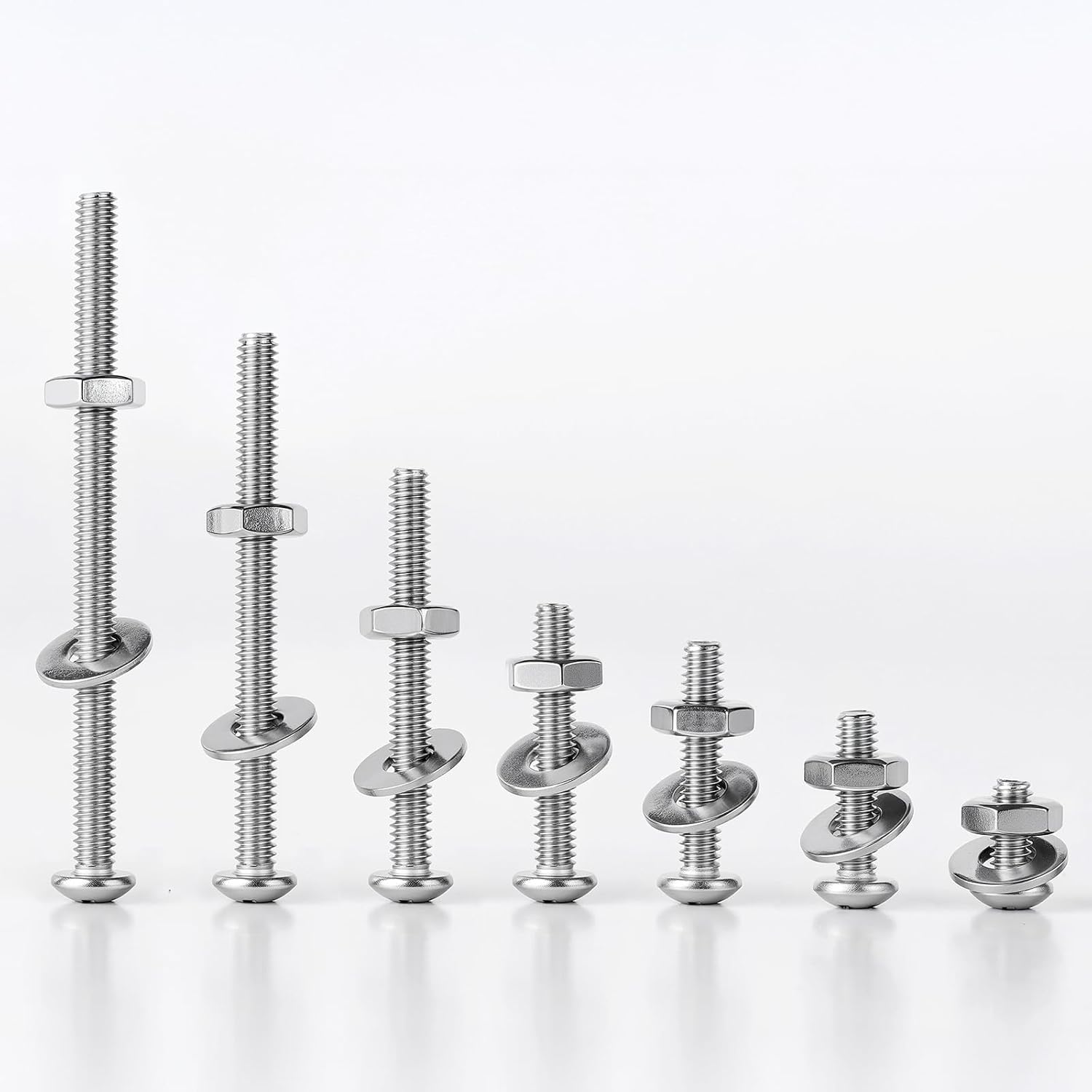 1/4-20 x 1 Pan Head Machine Screws Nut Bolt Washer Assortment Kit,(30 Sets) 304 Stainless Steel 18-8 Phillips Drive Full Thread Assorted