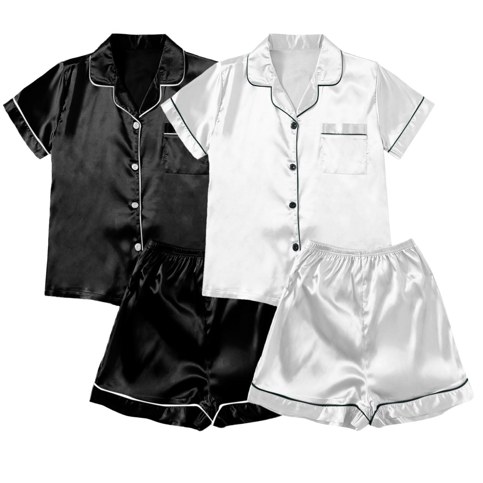 2 pigiami da donna, set pigiama da donna, taglie forti, pigiama casual, bretelle in pizzo, pantaloncini, abbigliamento da casa
