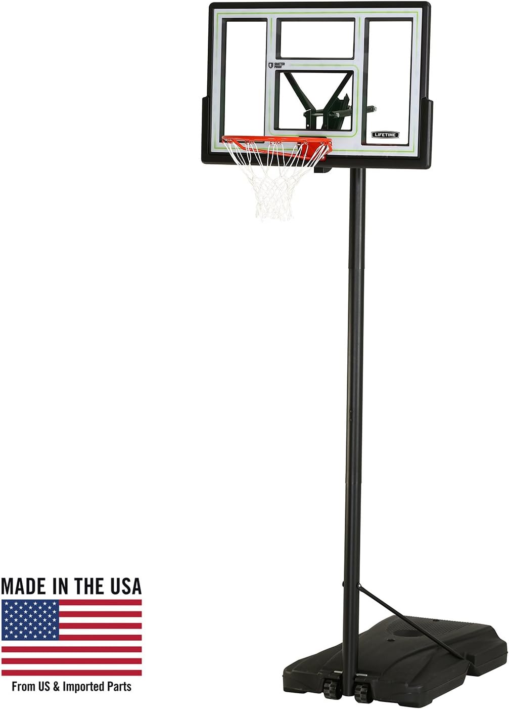Lifetime Fusion Courtside Portable Basketball System, 46 Inch Backboard
