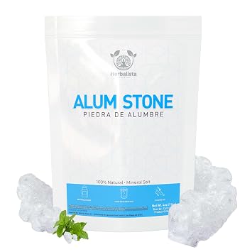 Herbalista - Premium Large Alum Stone 4 oz 114g - Natural Crystal Deodorant & Antiperspirant | Multi-Purpose Shaving Stone for Skin Care & Healing | Piedra de Alumbre