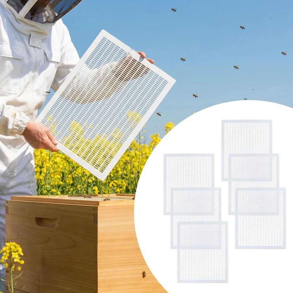 Kunststoff-Königinnensperre für 10-Rahmen-Bienenstock Bienenstock Eingangreduzierer Set Kunststoff-Königinnensperre Bienenrahmen Set für die Imkerei Zur Trennung der Königin Von Honig