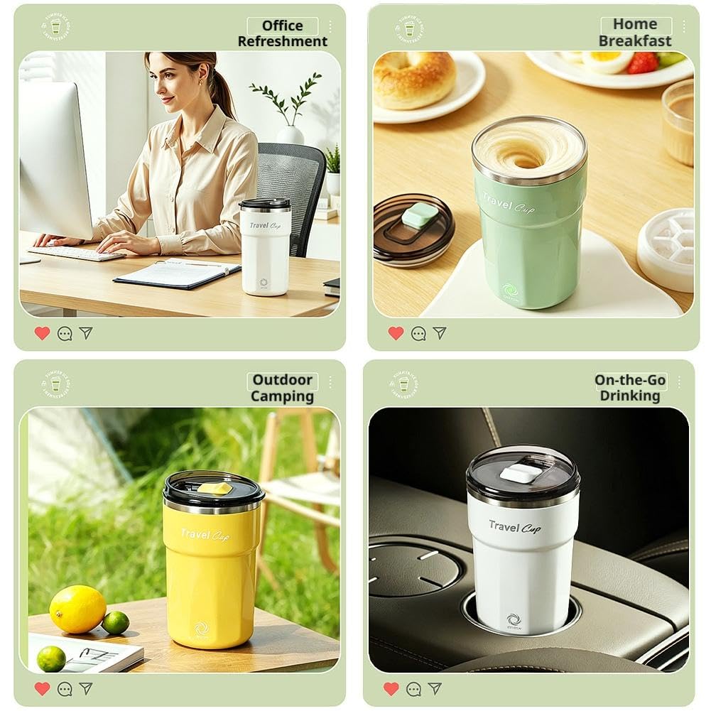 Taza magnética de viaje autoagitable, taza de café eléctrica recargable, taza de acero inoxidable a prueba de derrames para bebidas heladas y café