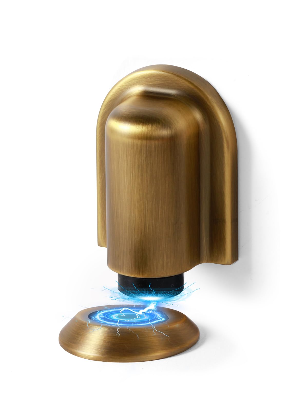 SORWDUERM 1 Pack Antique Bronze Magnetic Door Stopper,Floor Mounted Door Catch,Invisible Doorstop with Adhesive & Screw Fixings Dual Installation,Zinc Alloy