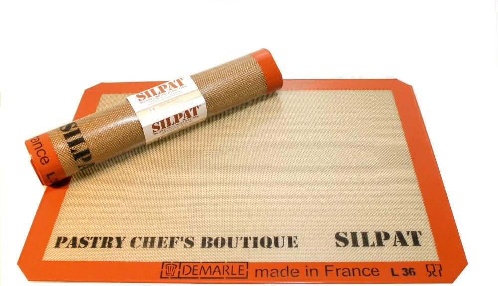 Sasa Demarle Silpat Premium Non-Stick Silicone Baking Mat, Big Sheet Pan Size (2/3 Sheet Pan) for a 15''x 21'' Sheet Pan - 13.58''x 19.5'' - ONE MAT ONLY - by Pastry Chef's Boutique