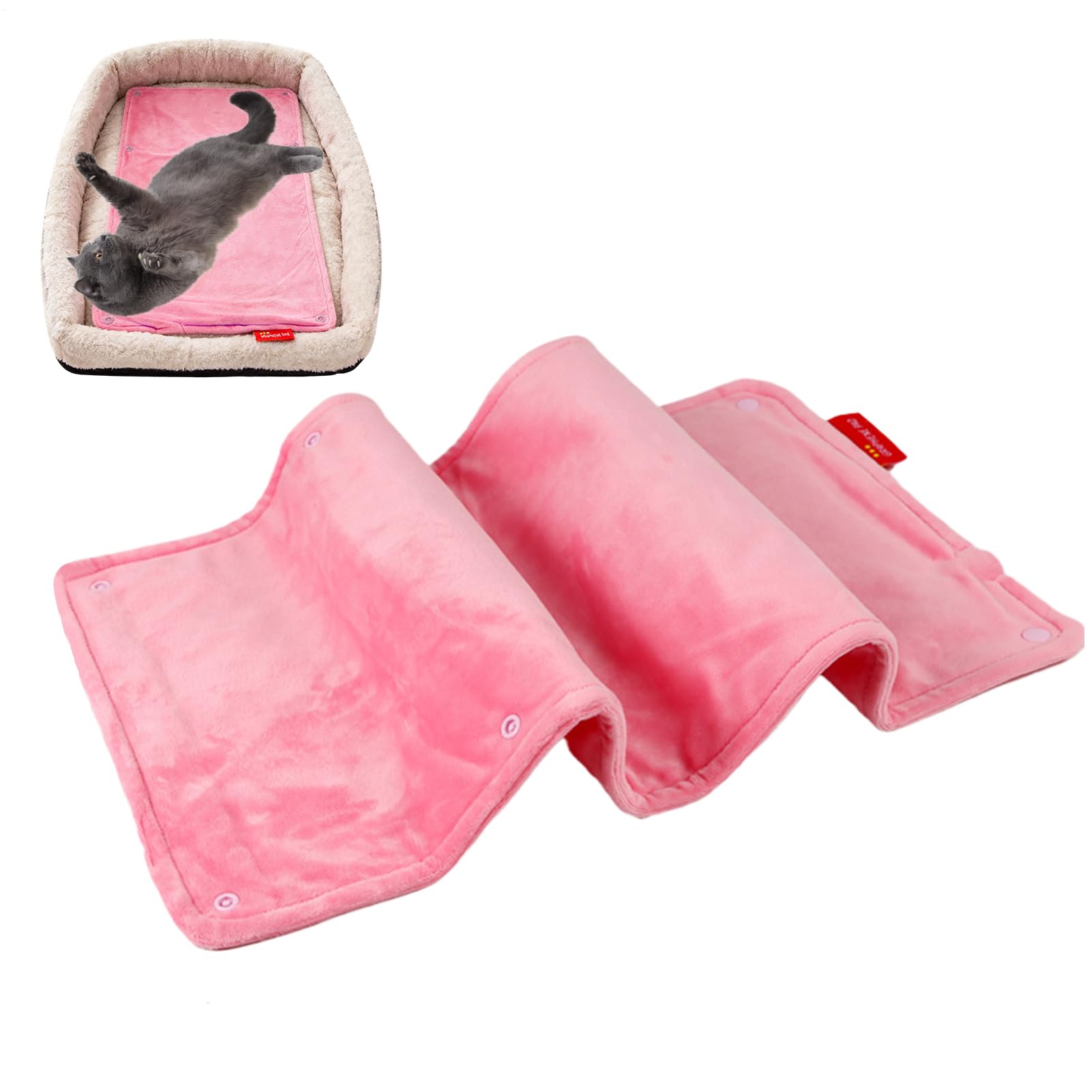 Tappetino riscaldante per gatti, ricaricabile, 58 x 28 cm, impermeabile, ricaricabile, per gattini, cuccioli, interni, gatti, animali domestici, cani, donne, inverno, casa, viaggio, freddo