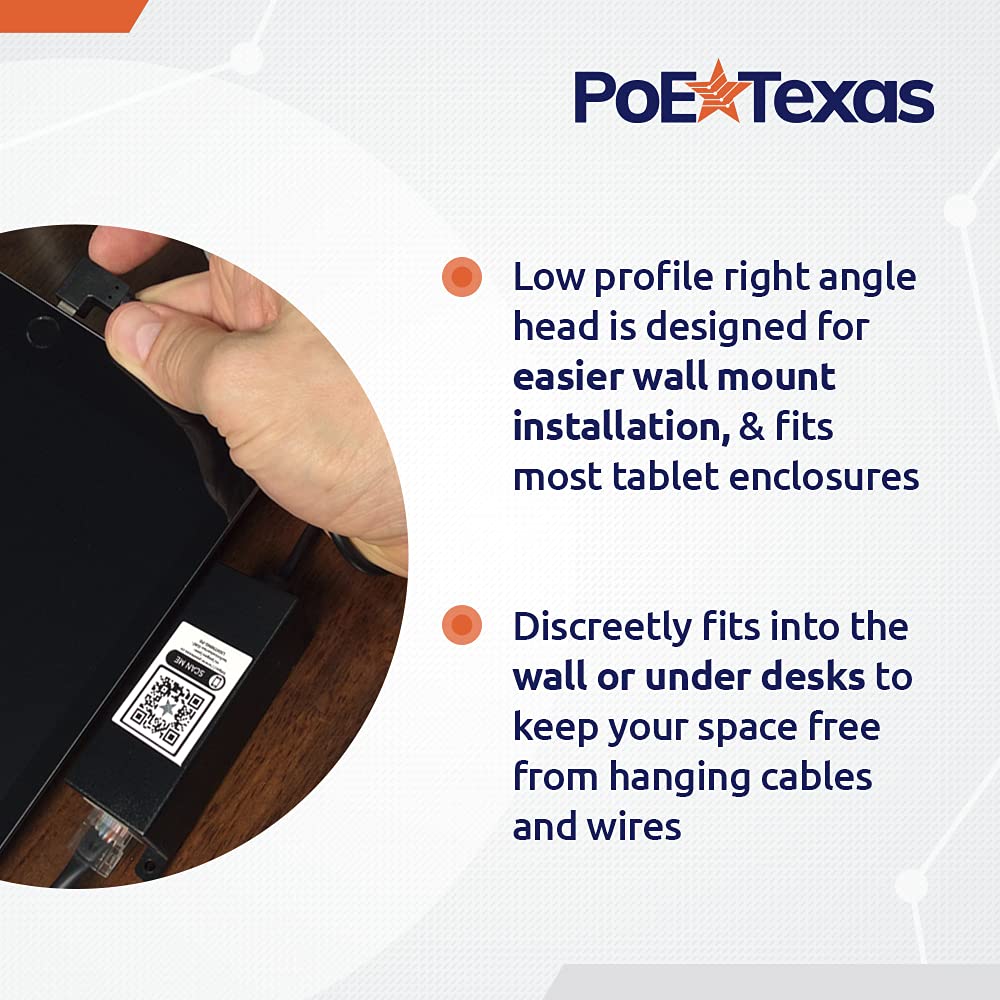 PoE Texas Adattatore da Ethernet a Lightning, alimentazione e dati da 12 W