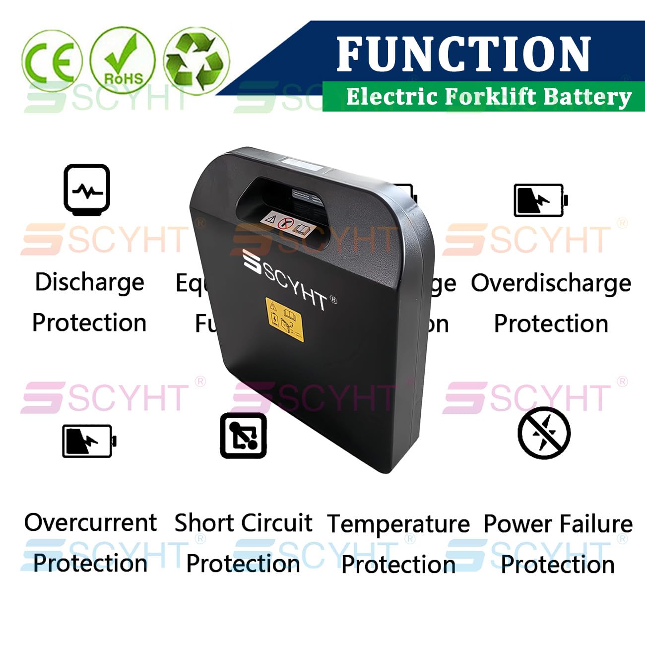 Lithiumbatterie 25,6 V 48 V Elektrohubwagen mit Batterie für PWB15 LiFePO4-Batterien für PWB20 Elektrostapler PWB30 mit BMS-Schutzplatine und tragegriff,48v30ah with Charger