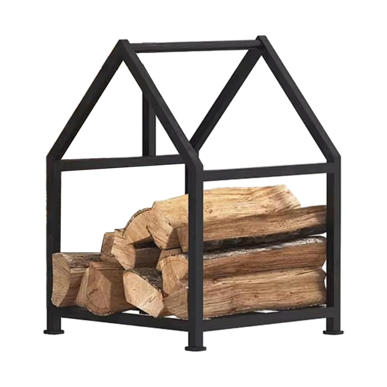 Creative House Kaminholzregal – Schmiedeeiserner Holzhalter für effiziente Holzlagerung Outdoor Kaminzubehör Wetterbeständiges, stilvolles Design