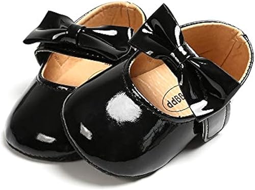 Zapatos planos Mary Jane para bebés y niñas con lazo y flores, vestido de princesa, para boda, zapatos de ballet antideslizantes para niños pequeños