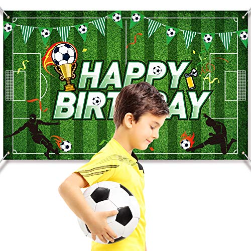 Tatuo Soccer Backdrop 43x71 Inch, Football Field Birthday Background