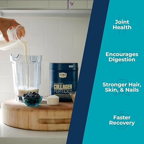 Miniatura 9 de BUBS Naturals Péptidos de colágeno criados con pasto  Apto para dieta cetogénica  Whole30  Sin OGM  Sin lácteos  Polvo de colágeno sin sabor