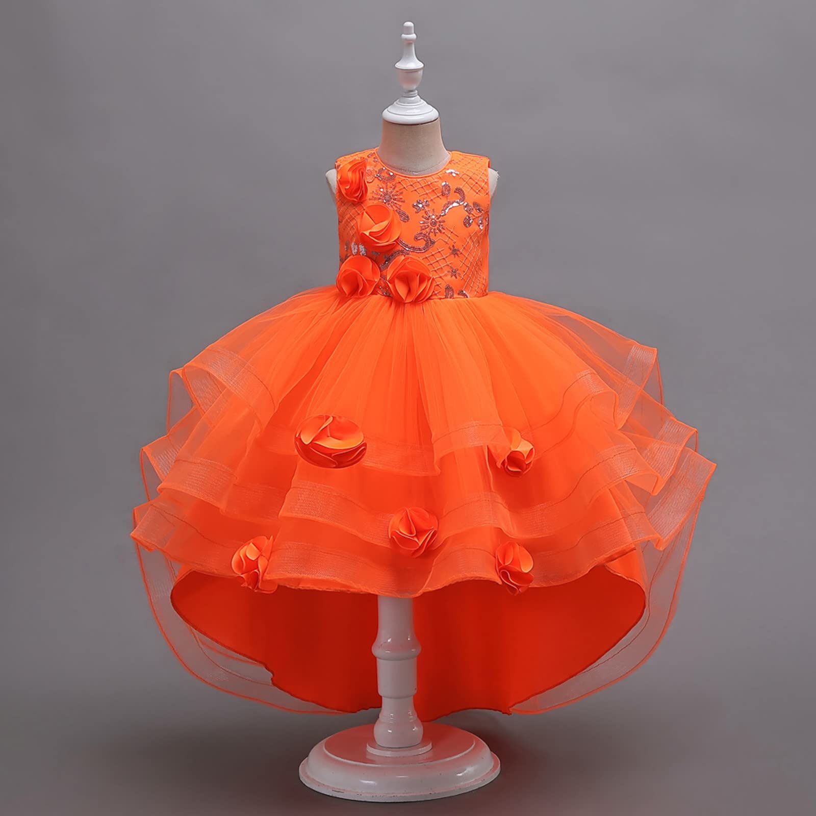 Generisch Vestito estivo da bambina, senza maniche, da principessa, da passerella, per performance
