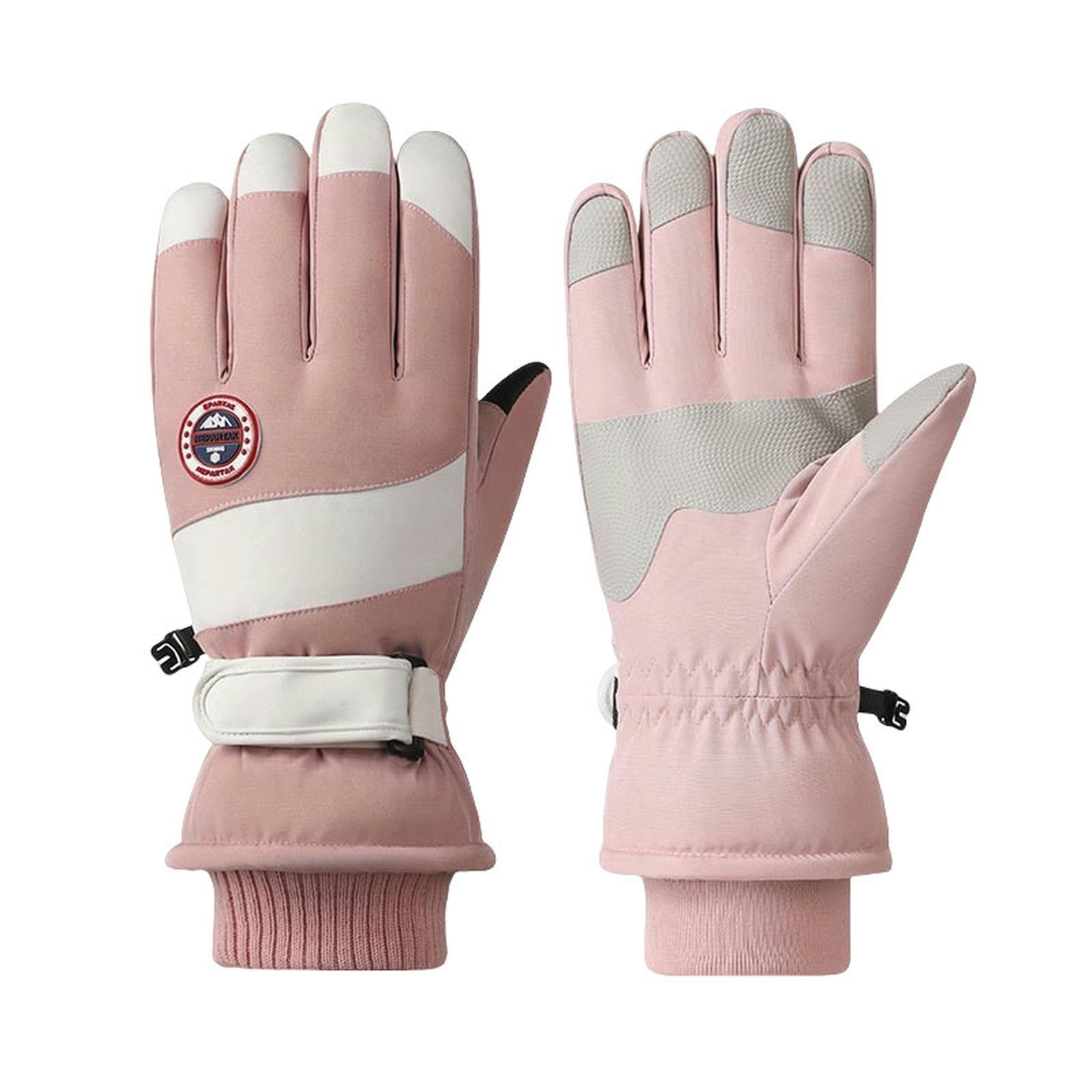 Guantes Guantes De Esquí Hombres Y Mujeres A Prueba De Viento Al Aire Libre Ciclismo Al Aire Libre Invierno Más Terciopelo Guantes De Dedo Dividido-a-m