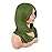 MapofBeauty 20 Inch/50 cm Long Layered With Bangs Straight Synthetic fiber Shoulder Length Hair for Daily Use or Party Wig (Olive Green)