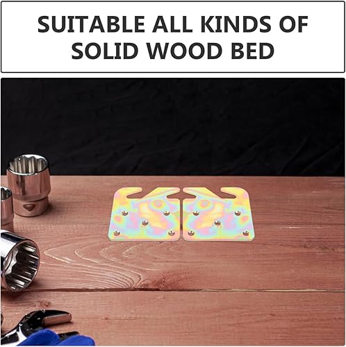 Miniatura 7 de Baluue Conectores de soporte de bisagra de cama, diseño recto plano engrosado, para configuración de hardware de marco de cama, esencial para