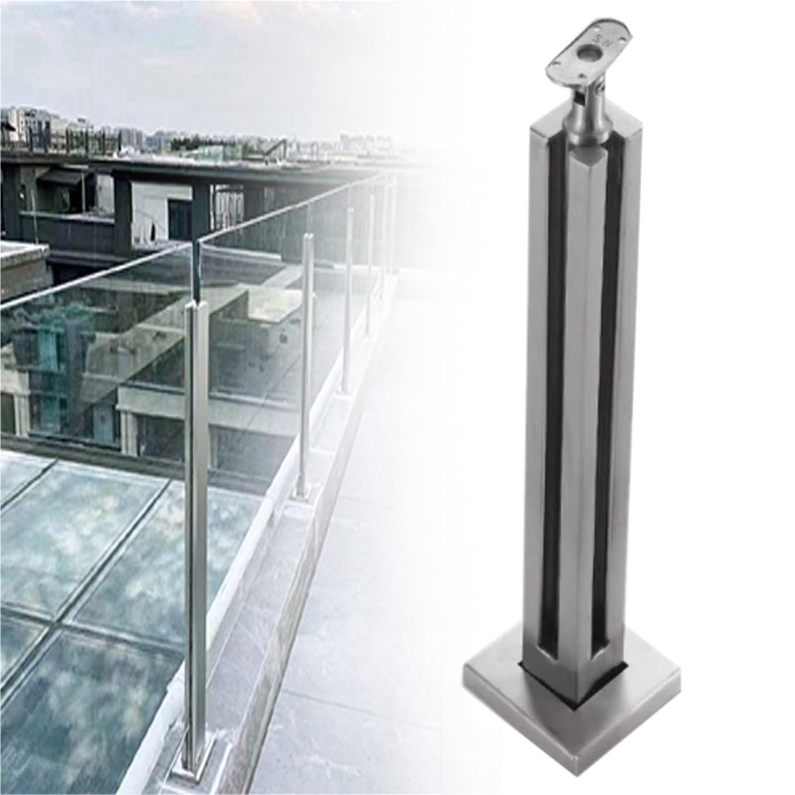 Postes de balaustre para escaleras exteriores e interiores en acero inoxidable
